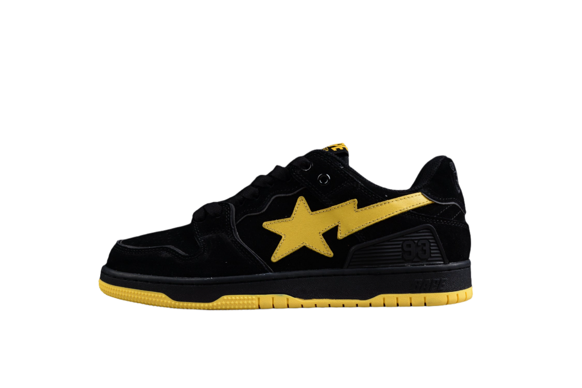 BAPE STA Low-Top Sneakers in Black and Yellow