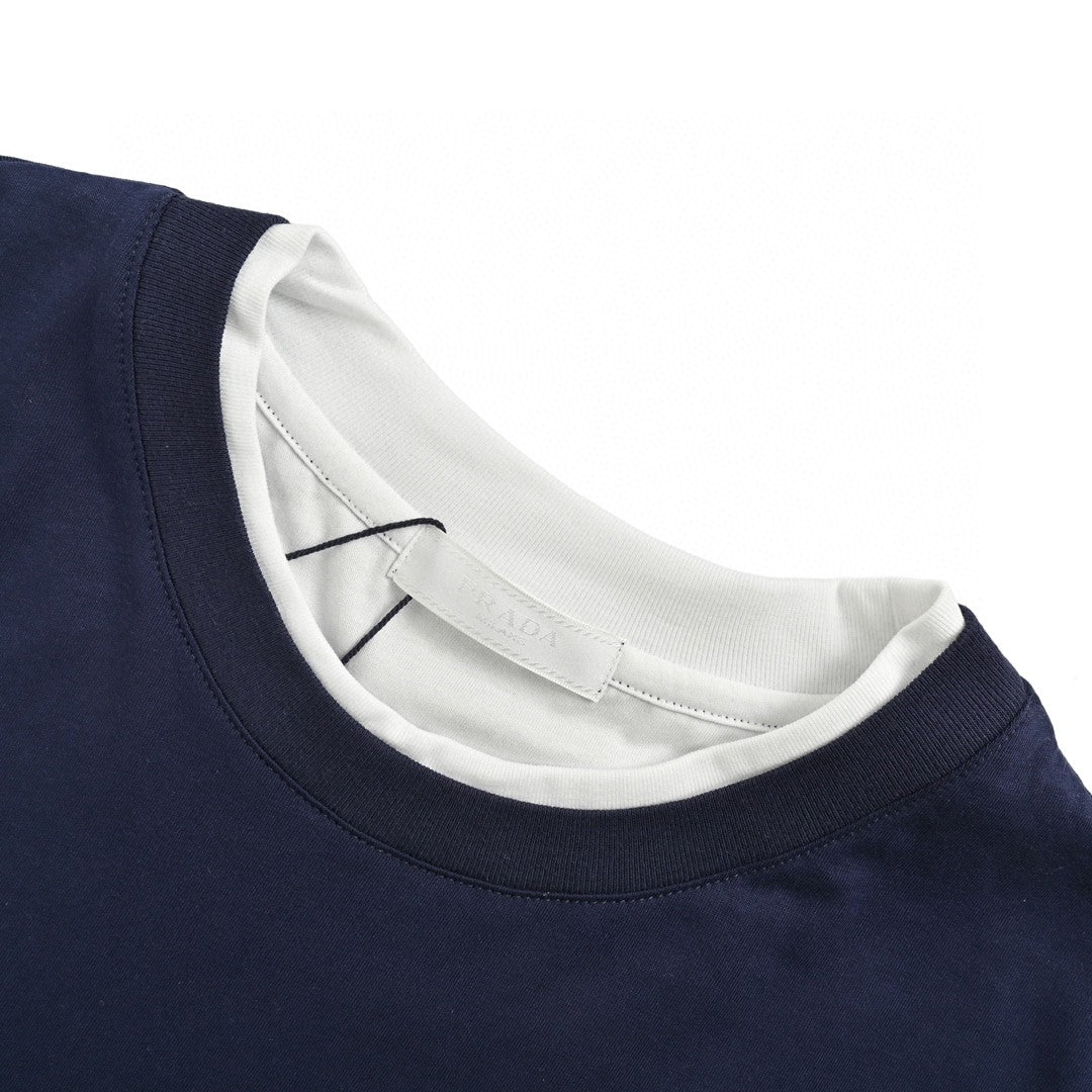 Pra*a navy blue double layer t-shirt