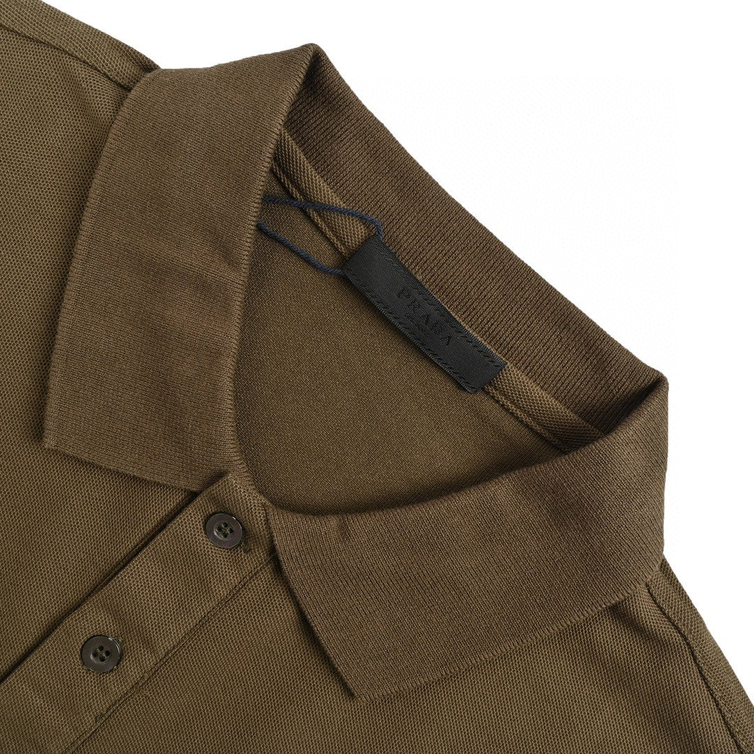 Pra*a classic olive green polo shirt