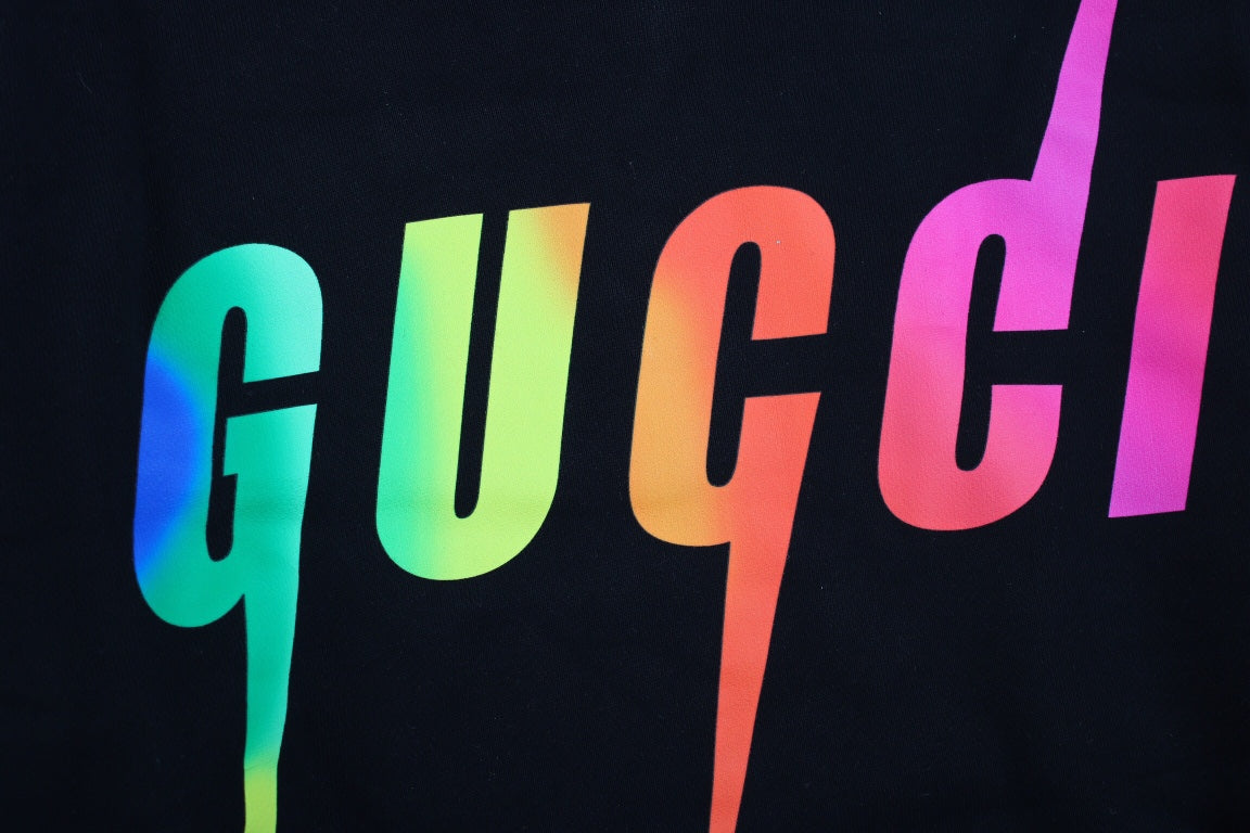 G*u*i rainbow logo hoodie