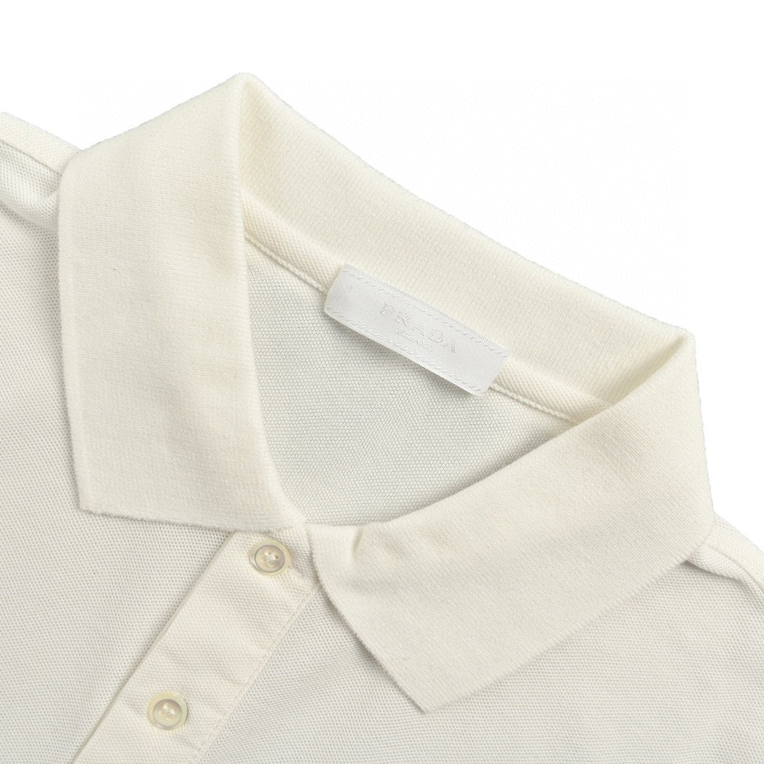 Pra*a classic white polo shirt