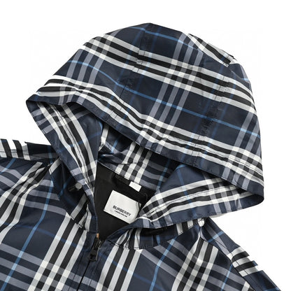 Burberry Checkered Hooded Jacket