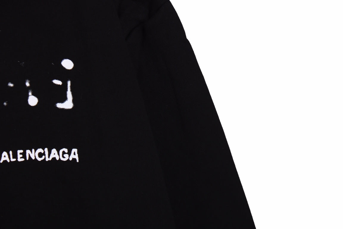 Ba*len*cia*ga black logo hoodie