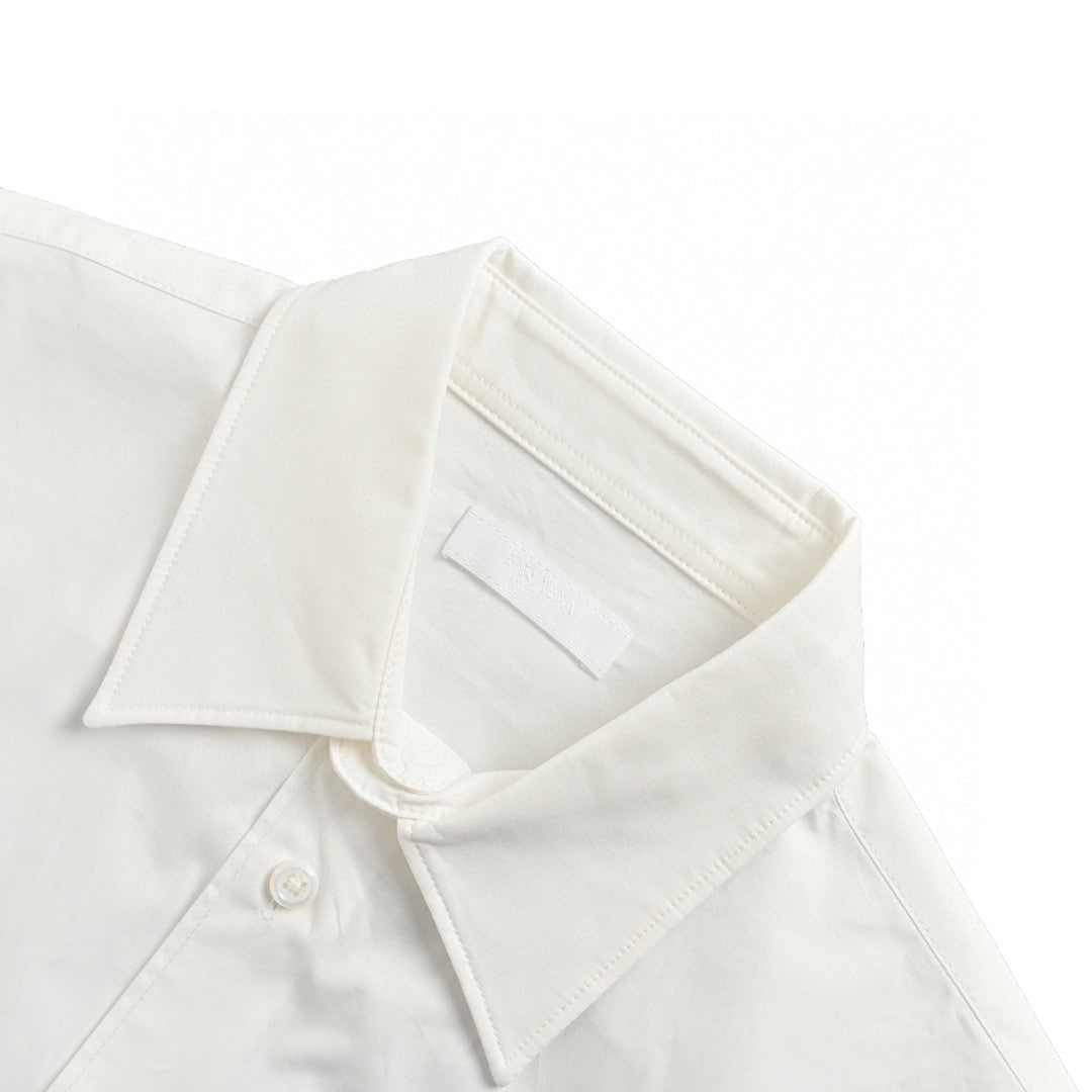 Pra*a short-sleeve button-up shirt (white)