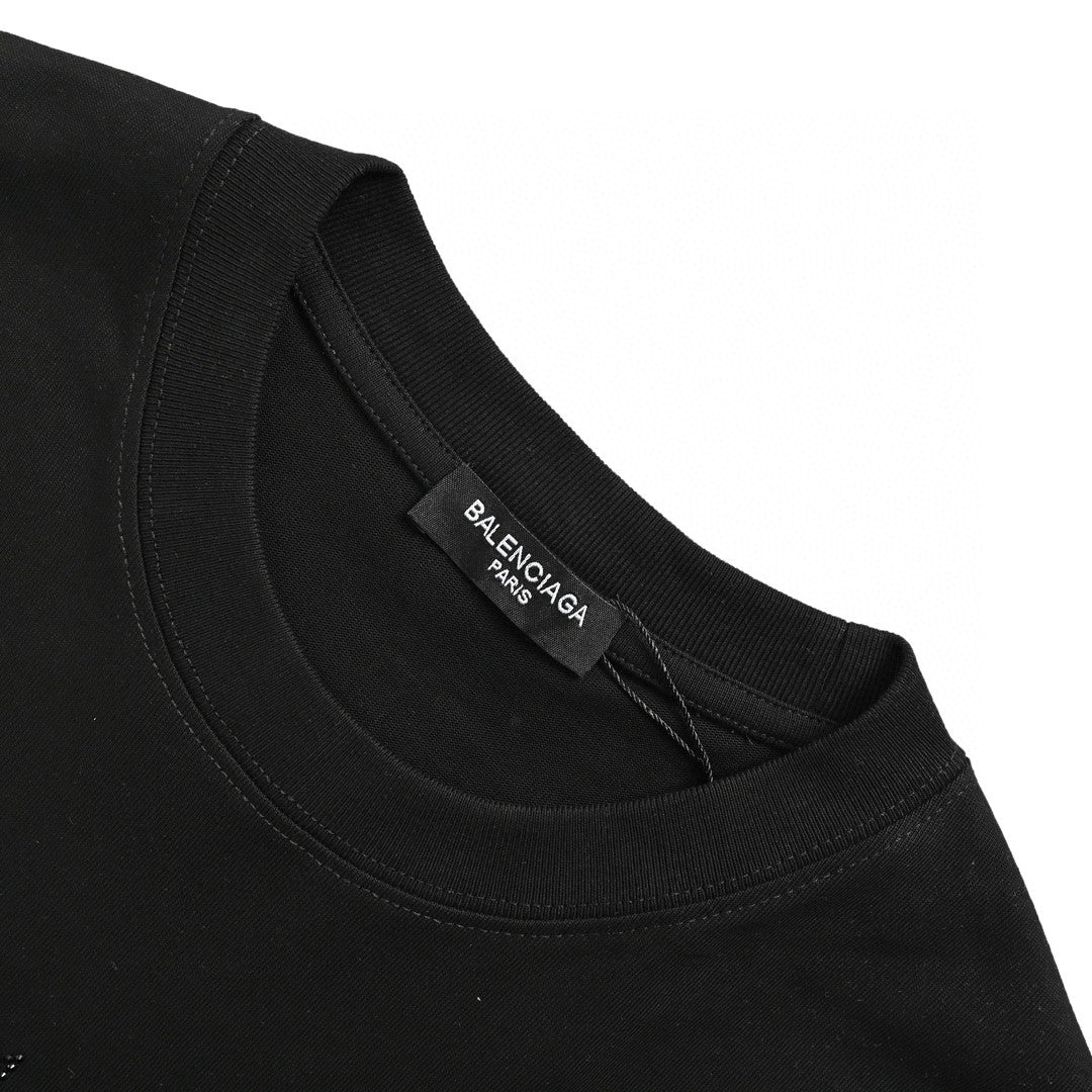 Balenciaga Crystal Logo T-Shirt in Black