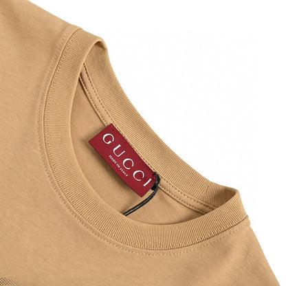 Gucci Tan T-Shirt with Firenze 1921 Logo