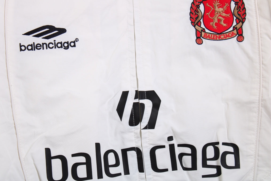 Ba*len*cia*ga white zip-up track jacket