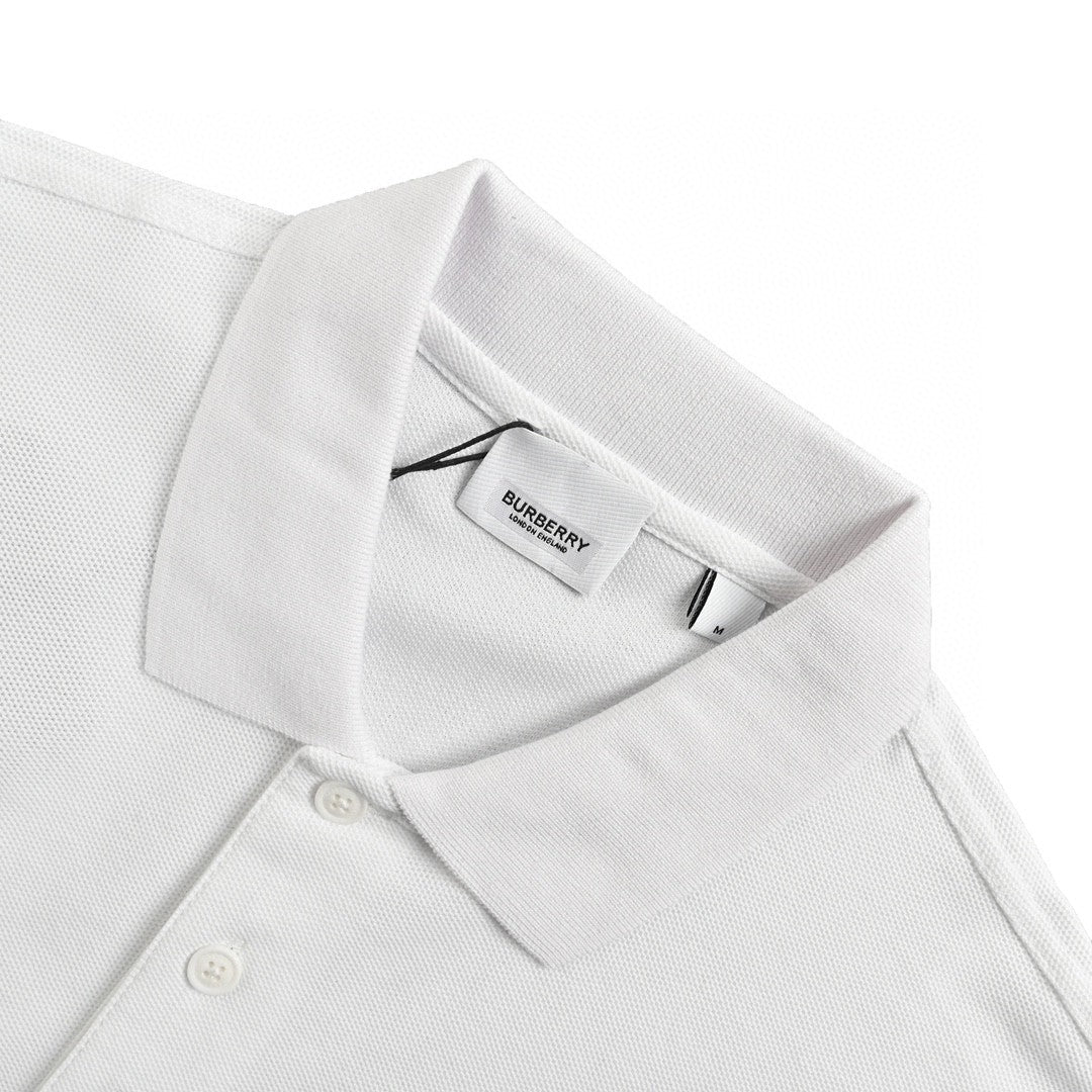 Burberry Monogram Logo Polo Shirt (White)