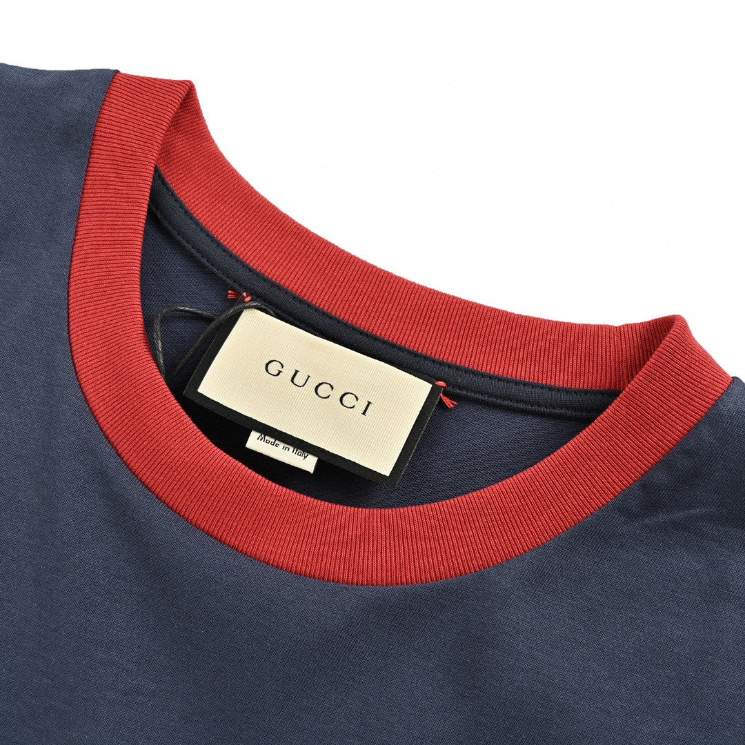 G*u*i cherry logo navy t-shirt