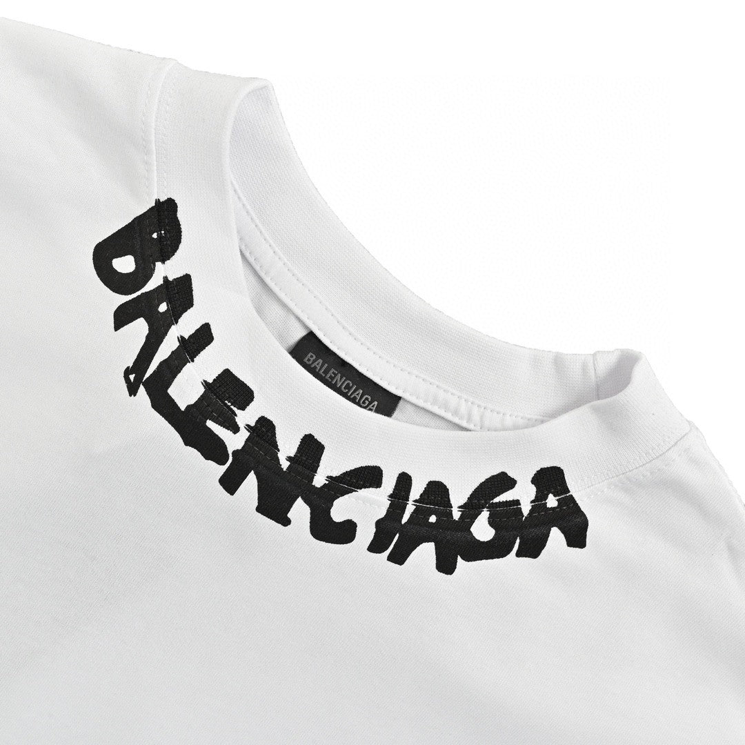 Ba*len*cia*ga distorted logo t-shirt (white)