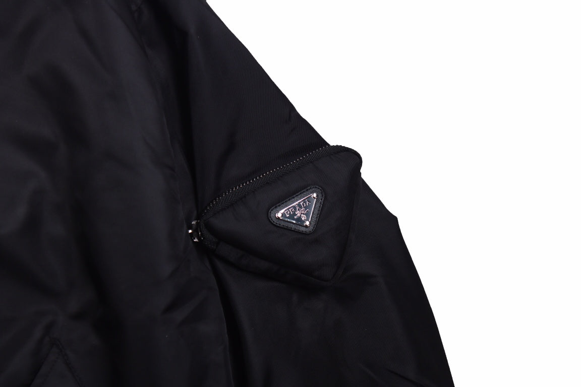 Pra*a black bomber jacket