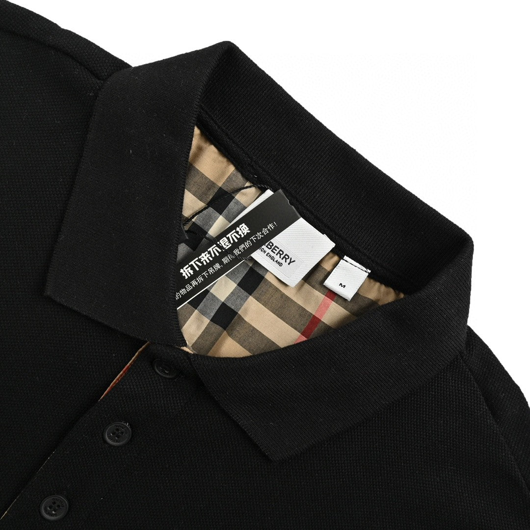 Burberry Monogram Logo Black Polo Shirt