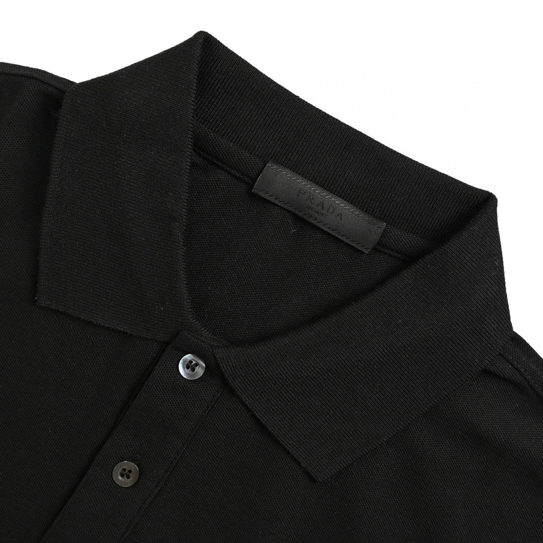 Pra*a classic black polo shirt