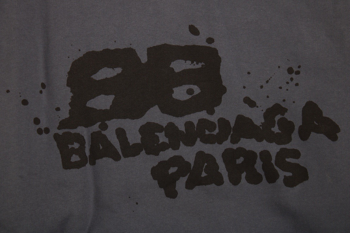 Ba*len*cia*ga paris graffiti hoodie - blue