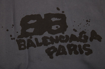 Balenciaga Paris Graffiti Hoodie - Blue