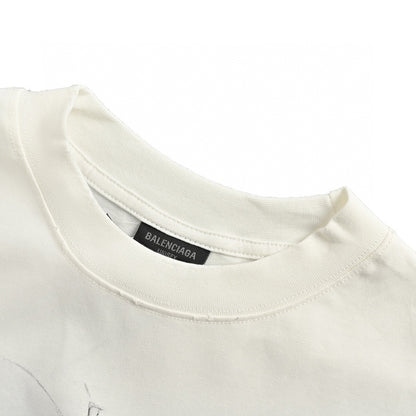 Balenciaga Smoke Print Logo T-Shirt (White)