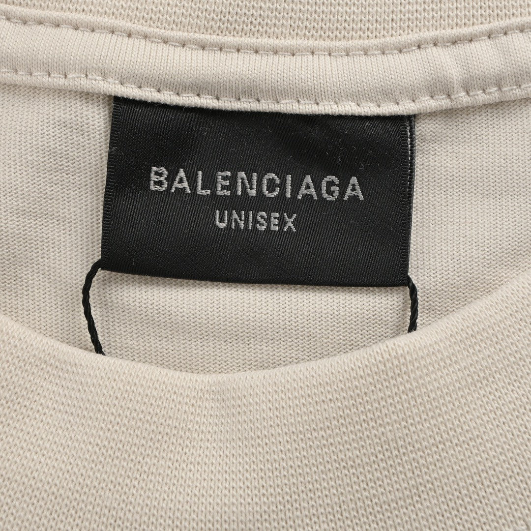 Ba*len*cia*ga beige t-shirt with erewhon graphic