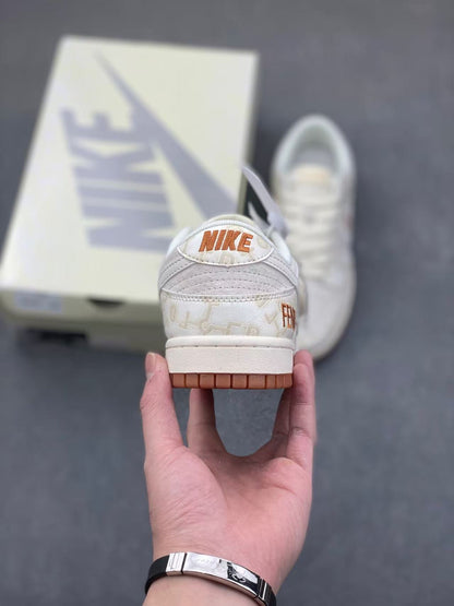Nike Dunk Low “White/Laser Orange” – Dual Swoosh Statement