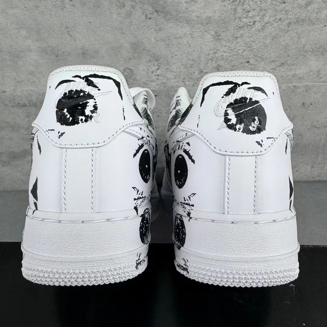 Nike Air Force 1 '07 in White/Black with Six Eyes: Arachnid Icon
