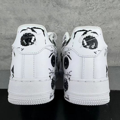 Nike Air Force 1 '07 in White/Black with Six Eyes: Arachnid Icon