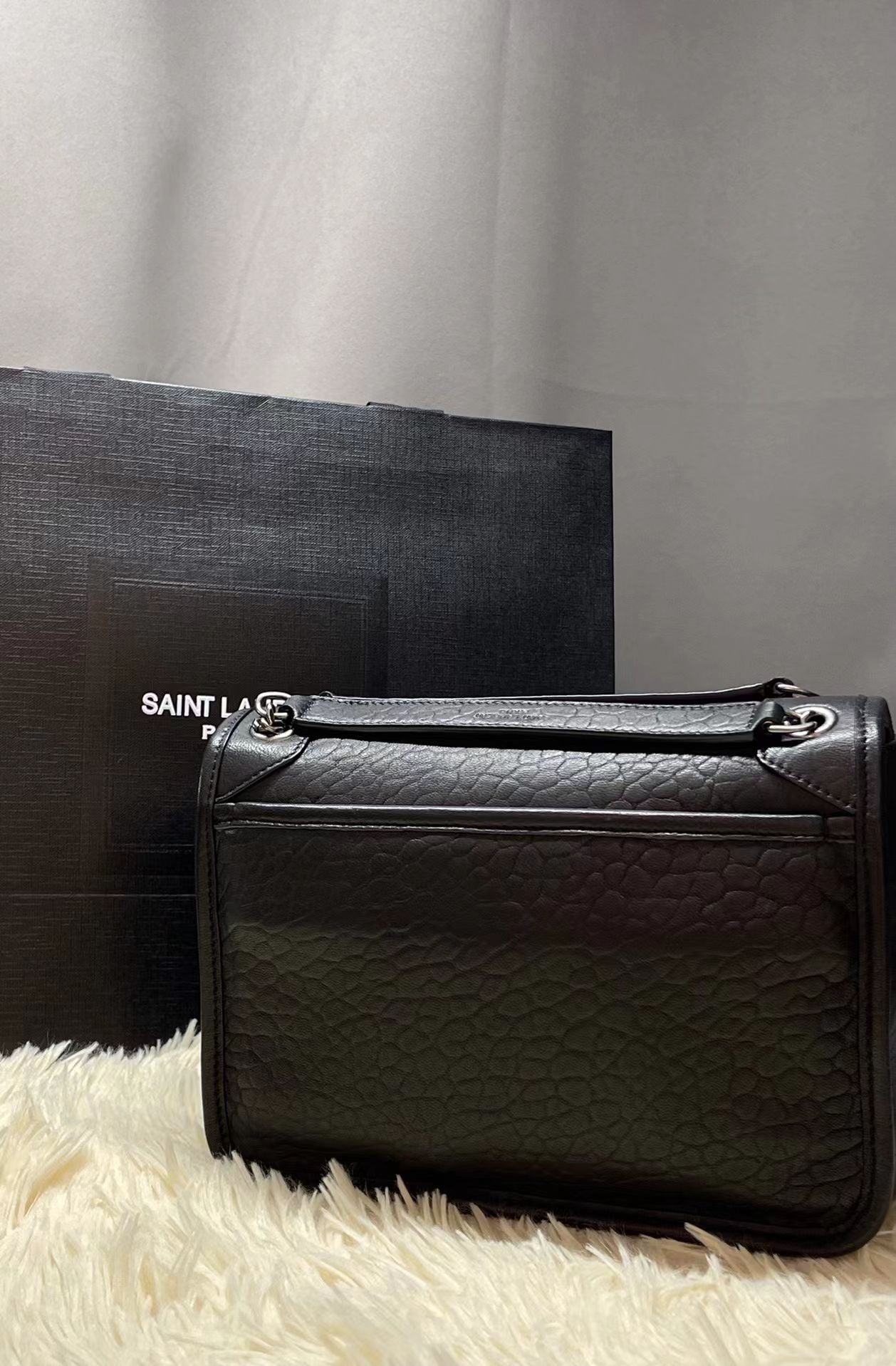 Saint Laurent Black Bag with Silver Hardware