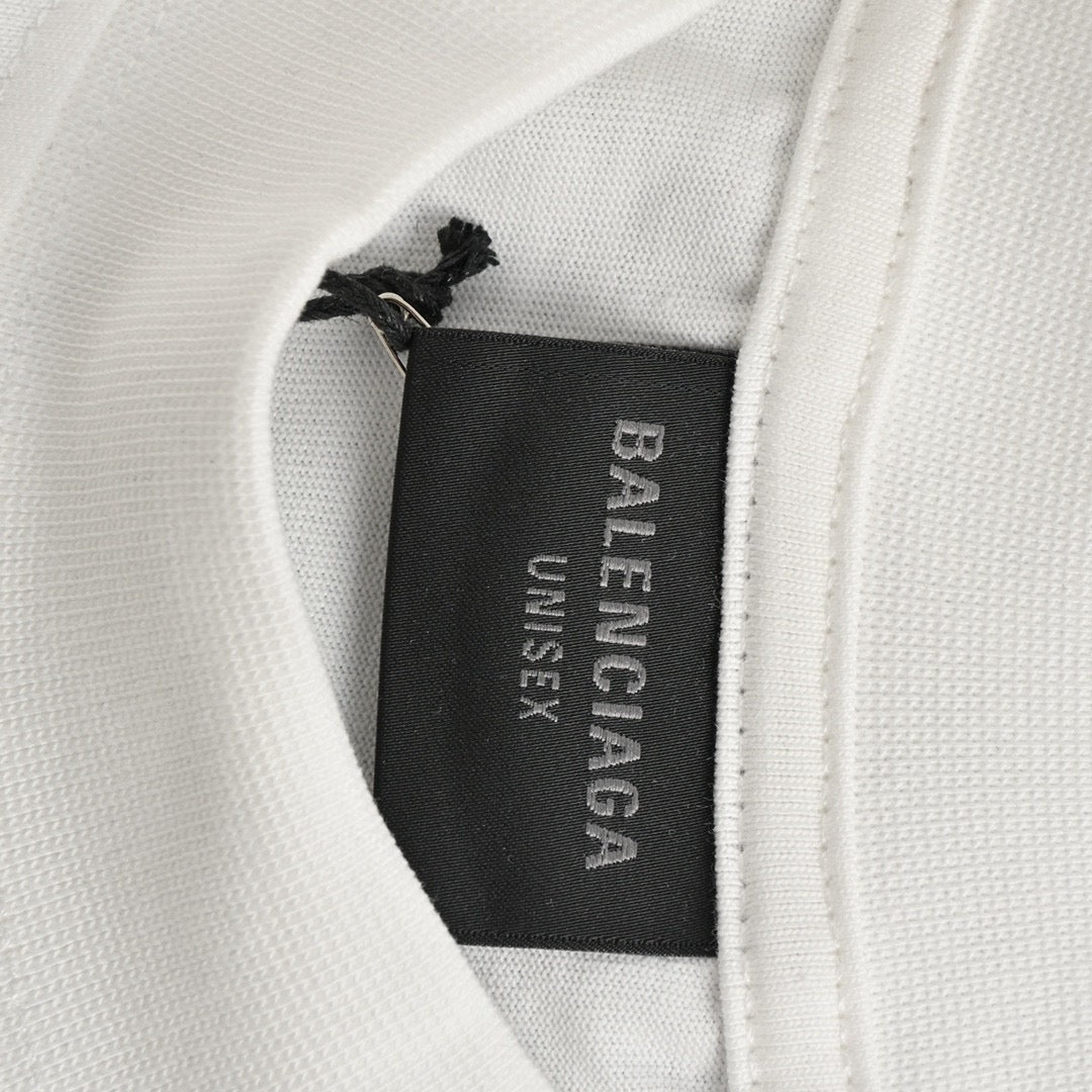 Ba*len*cia*ga white t-shirt with label detail