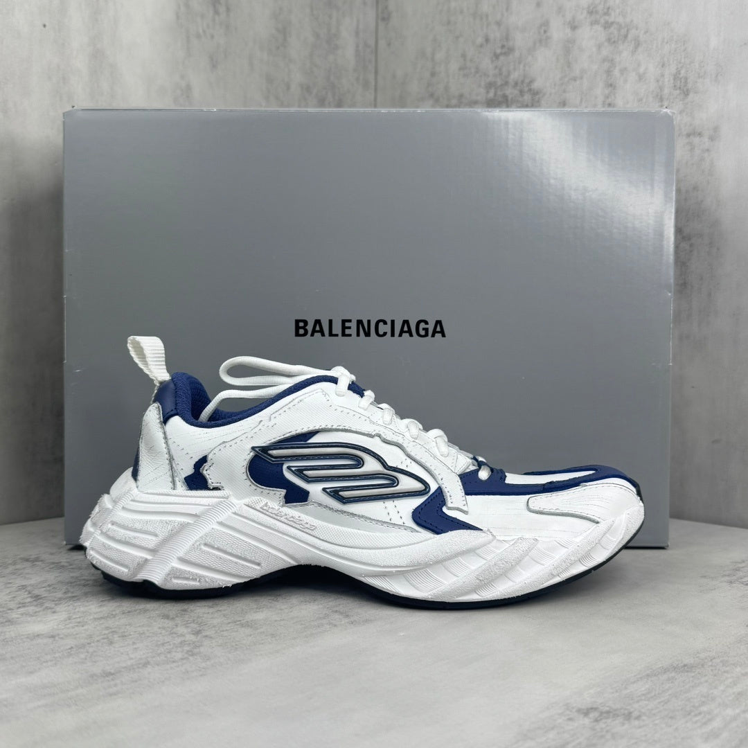 Balenciaga Hamp tons Sneaker in White/Blue: Azure Contrast