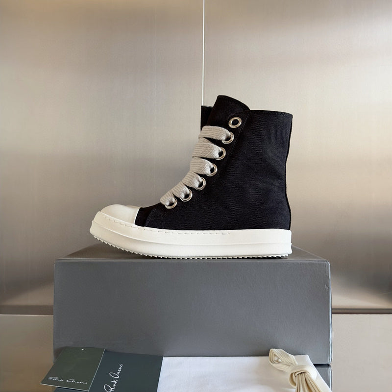 Rick Owens Black High-Top Sneakers