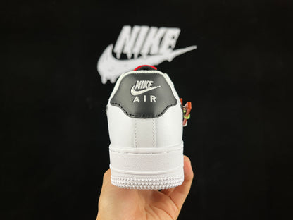 NIKE AIR FORCE 1 Low "White/Black/Red Hiking Buckle"