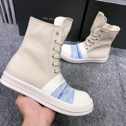 Rick Owens Lace-Up Canvas Boots