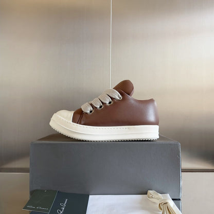 Rick Owens Brown Low-Top Sneakers