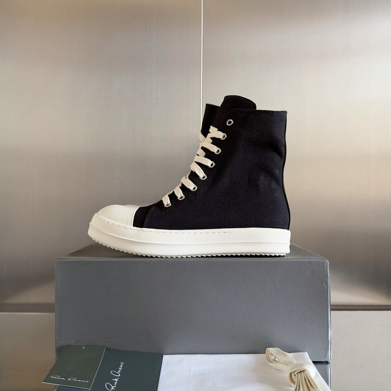 Rick Owens Black High-Top Sneakers