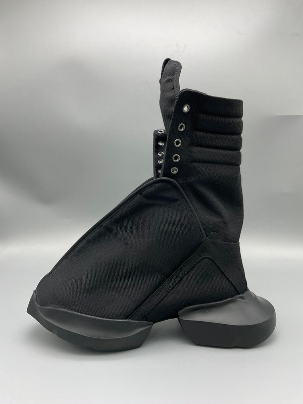 Rick Owens Black High-Top Canvas Boots