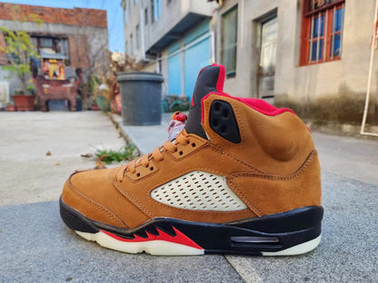 Jordan 5 RED and TAN