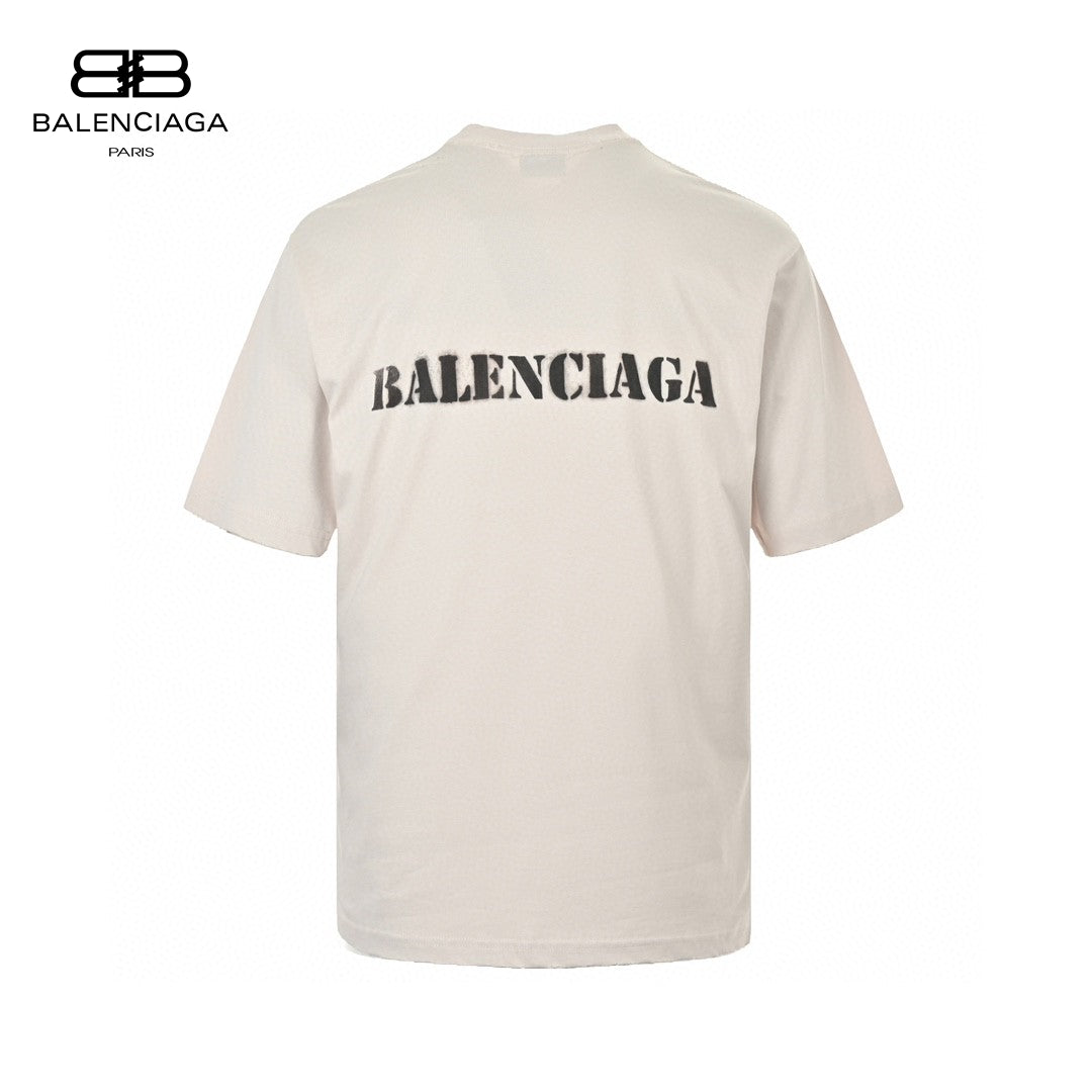 Ba*len*cia*ga stencil logo t-shirt