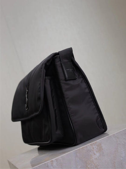 Saint Laurent Black Nylon Shoulder Crossbody Bag