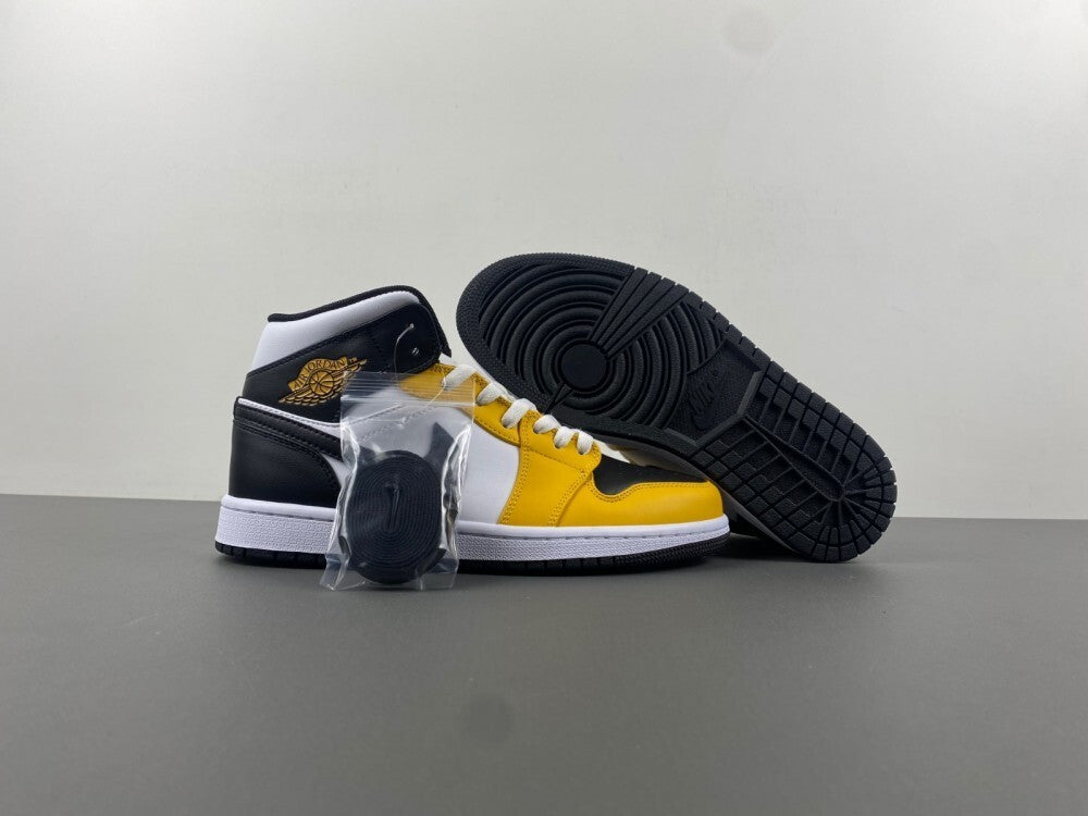 Air Jordan 1 Mid "White/Black/Yellow"