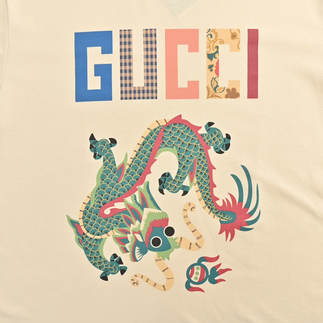 G*u*i dragon graphic t-shirt (beige)