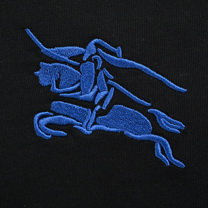 Burberry Black T-Shirt with Blue Equestrian Knight Logo