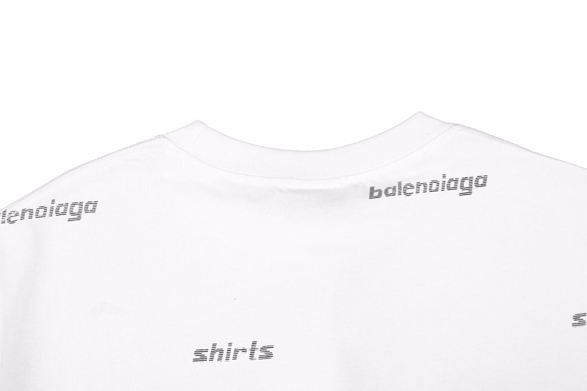 Ba*len*cia*ga allover logo print t-shirt - white