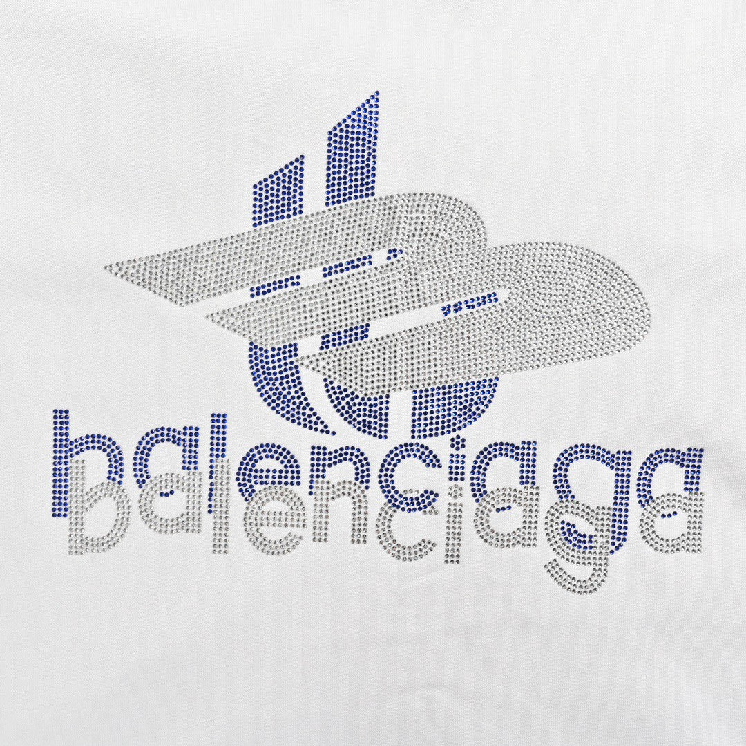 Ba*len*cia*ga crystal logo t-shirt in white