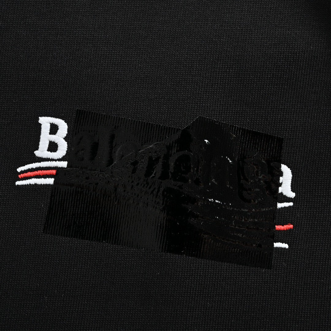 Ba*len*cia*ga embroidered patch logo t-shirt (black)