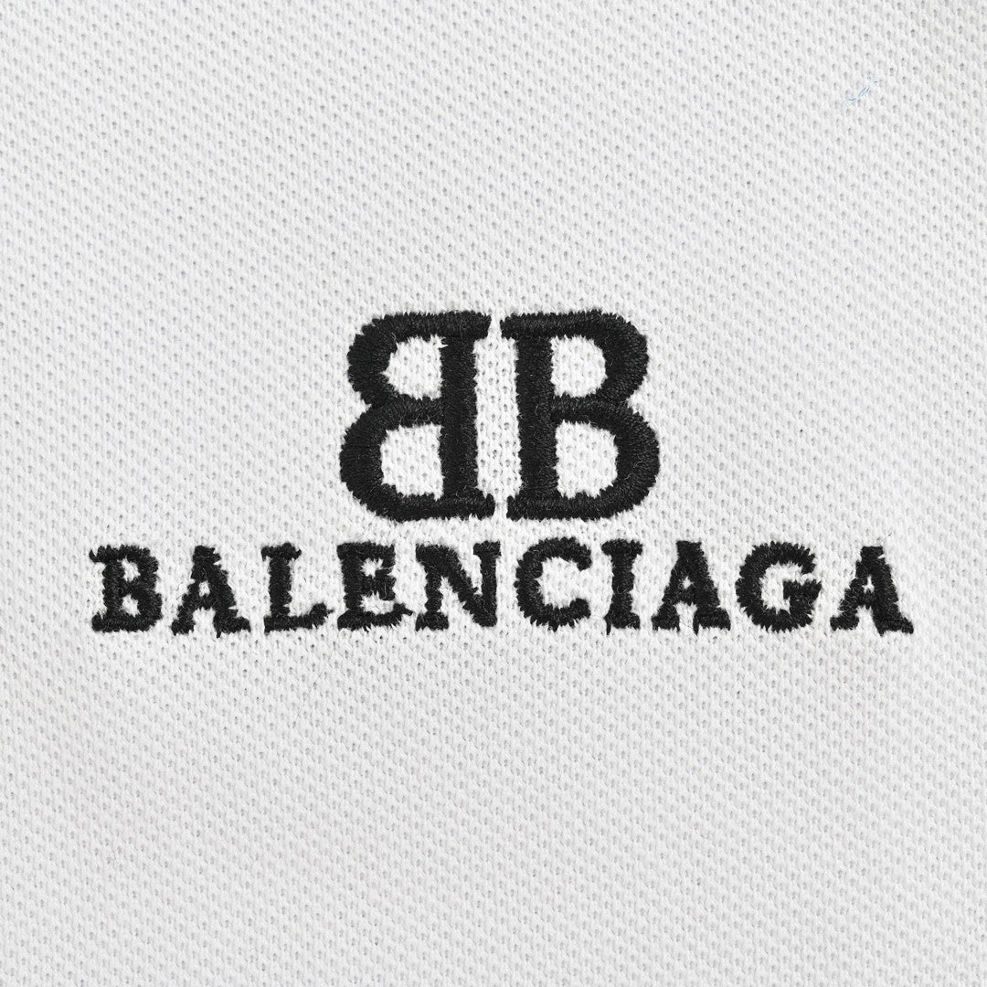 Balenciaga BB Logo White Polo Shirt