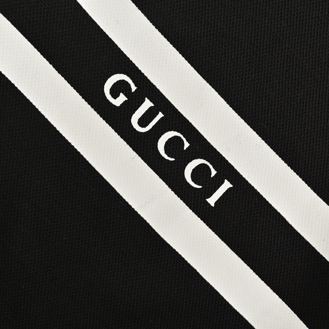 G*u*i striped logo polo shirt (black)