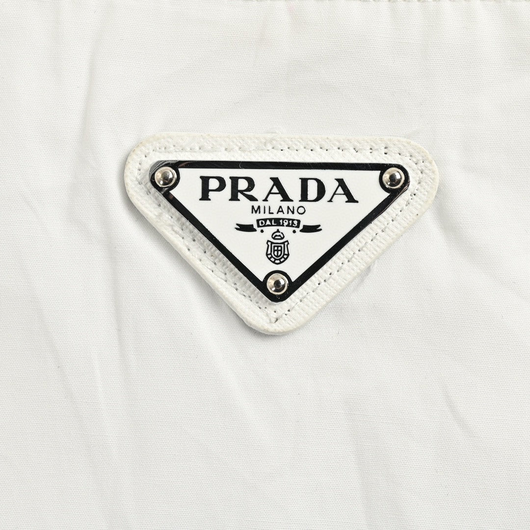 Pra*a short-sleeve button-up shirt (white)