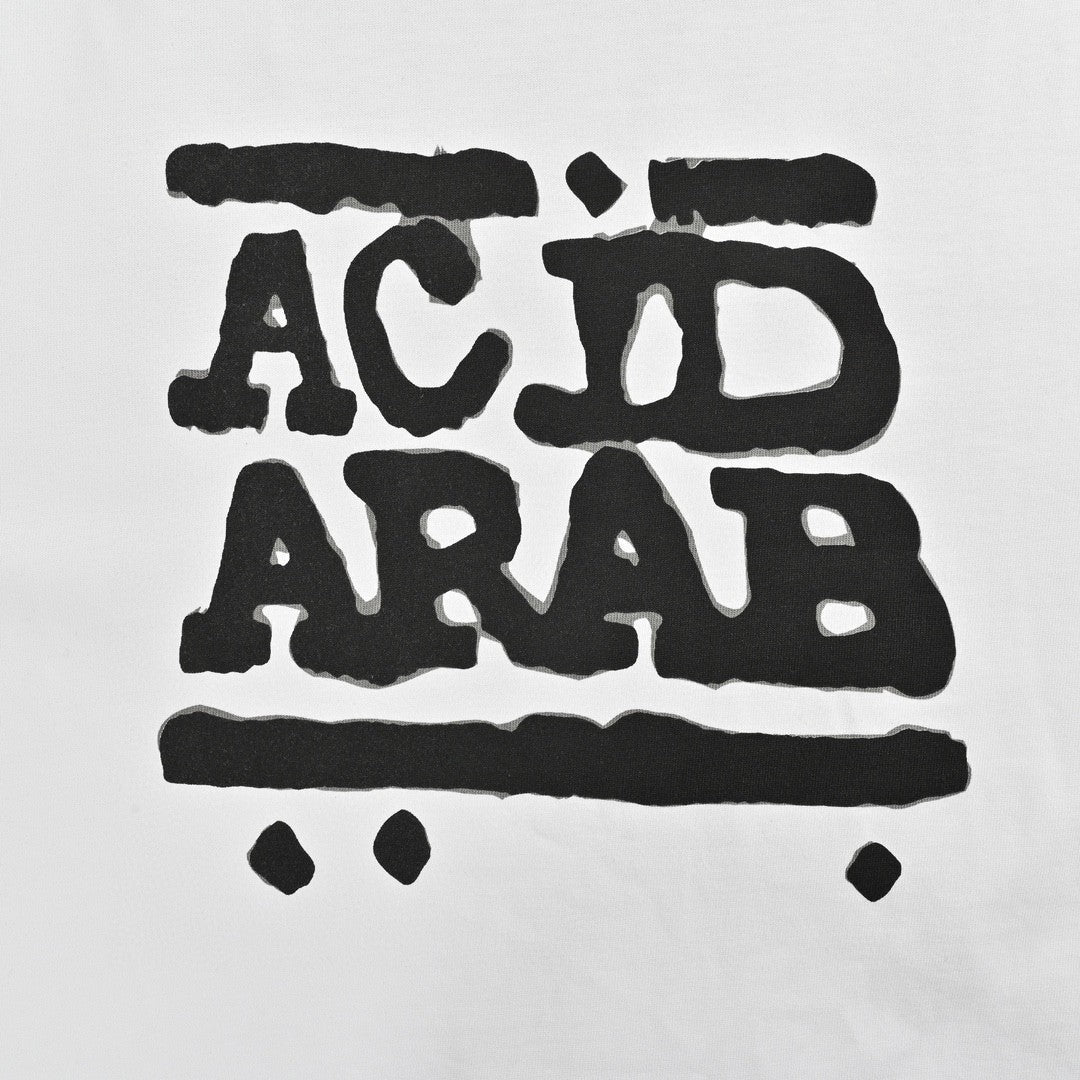 Ba*len*cia*ga acid arab white t-shirt