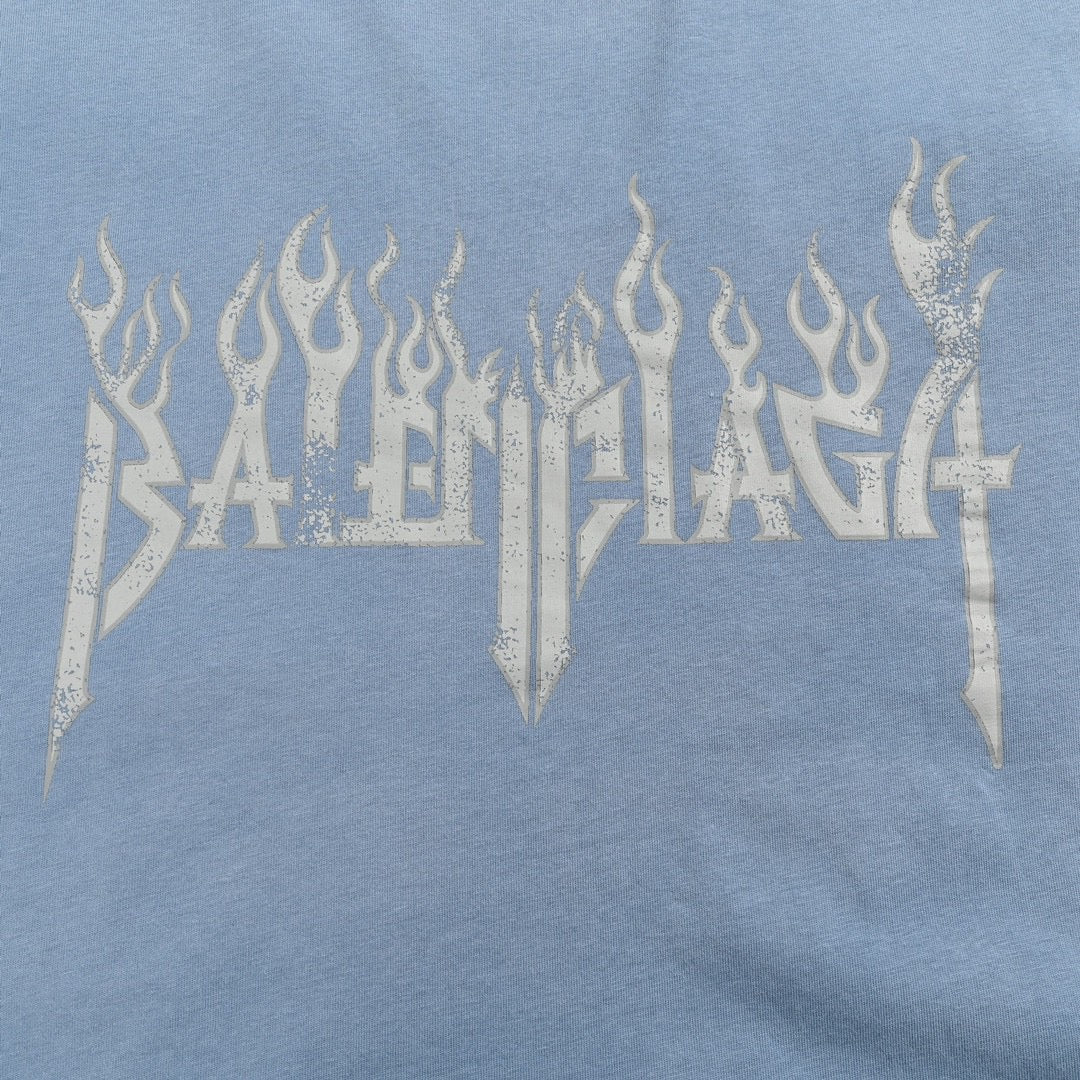 Ba*len*cia*ga flame graphic t-shirt (blue)