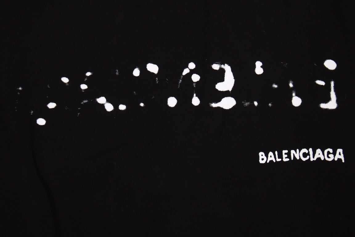 Ba*len*cia*ga black distorted logo hoodie