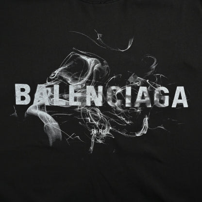 Balenciaga Smoke Print Logo T-Shirt (Black)