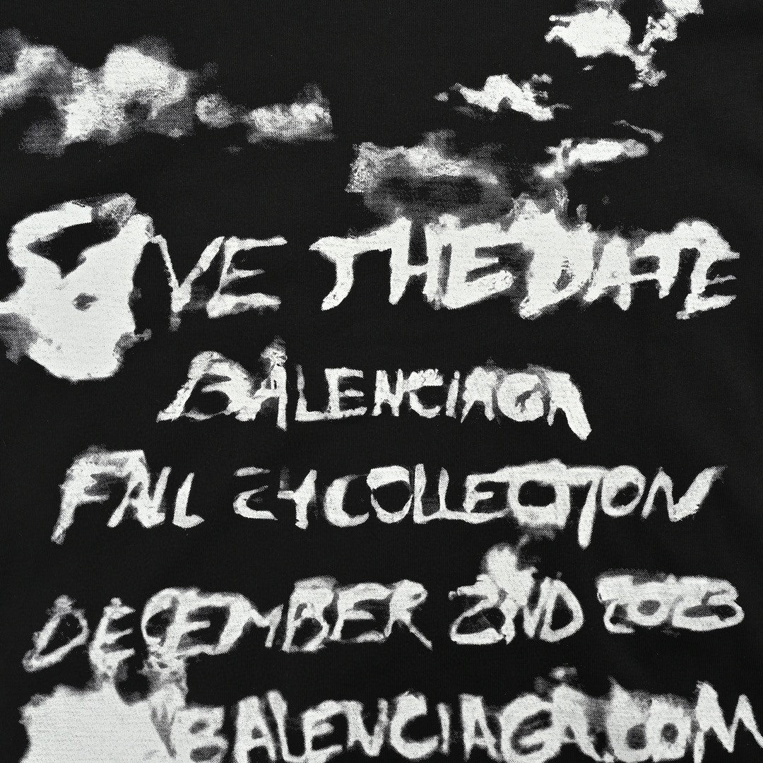 Ba*len*cia*ga save the date black t-shirt